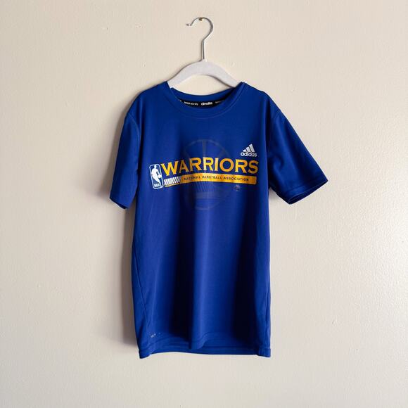 Adidas Blue NBA Golden State Warriors Short Sleeve Tee - Youth Small - Picture 8 of 8